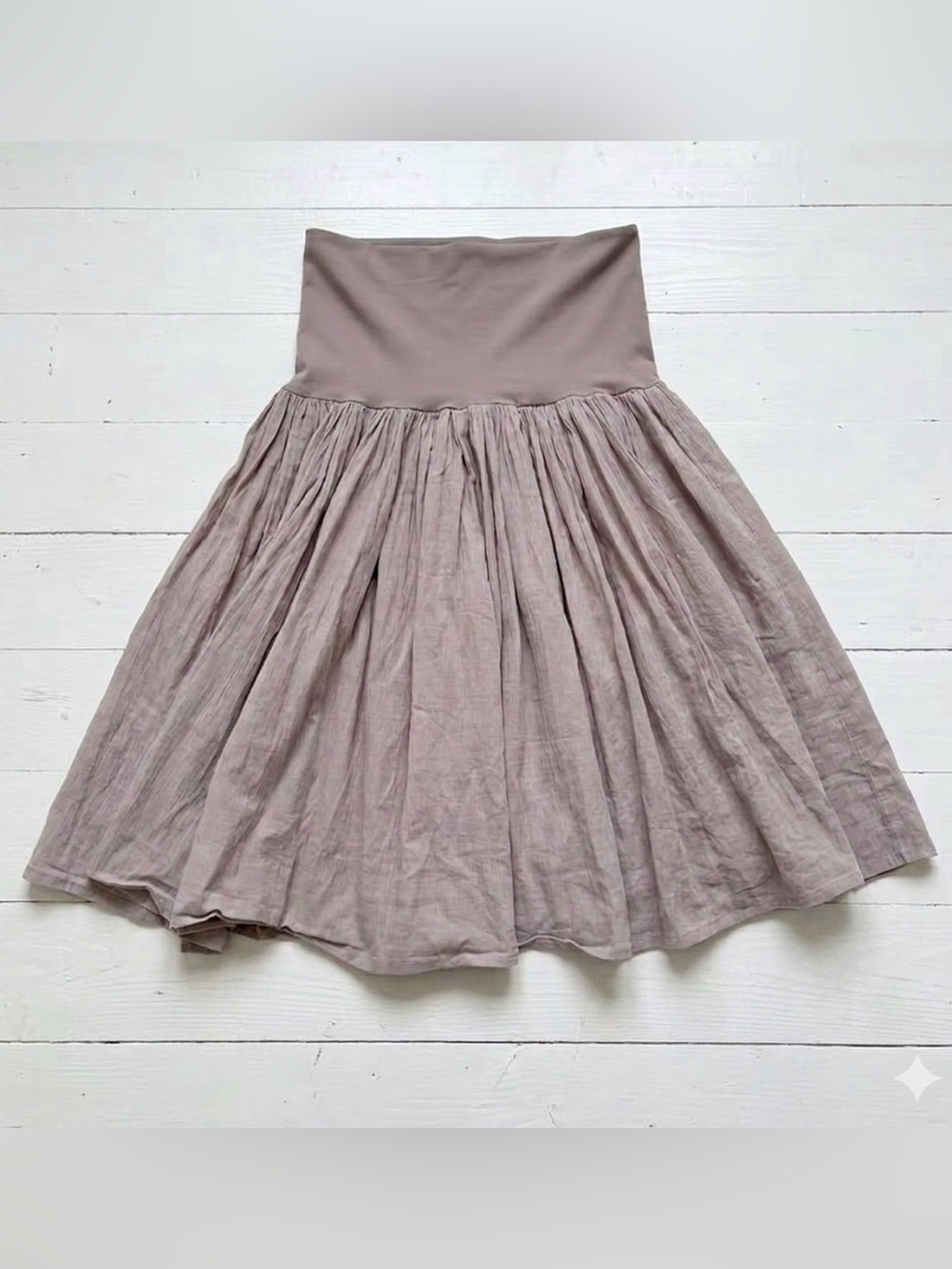 Free People Larkspur Women's High-Waist Gathered Midi Skirt - Taupe